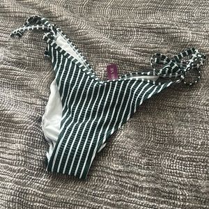 Bottoms only!!! Cute green and white striped bikini bottoms